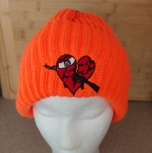 Heartbreak embroidered Orange beanie OS